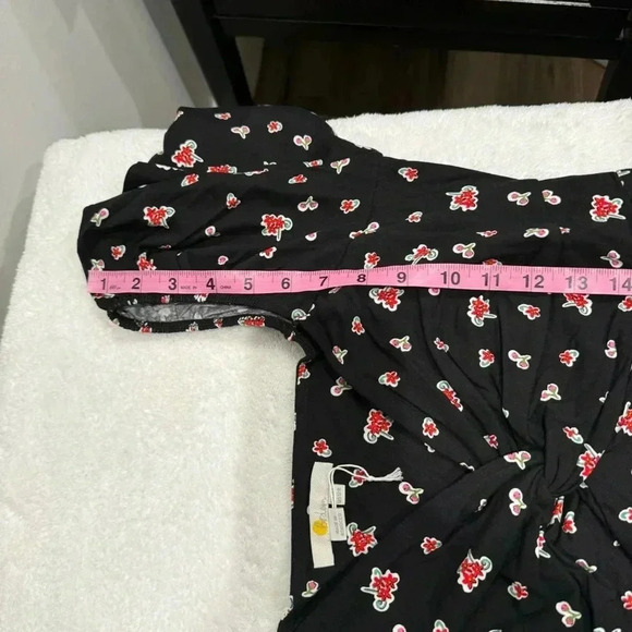 Boden | Black Floral Print Sweetheart Jersey Midi Dress Size 12R NWT - Picture 9 of 11